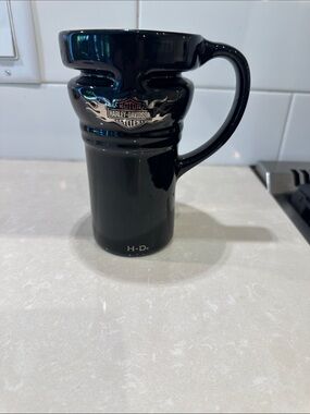 Harley-Davidson Black Ceramic Motorcycle Engine Mug